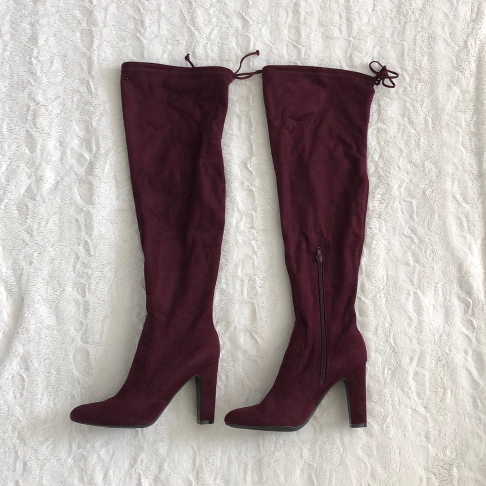 Unisa Dark Red / Burgundy Over the Knee Boots